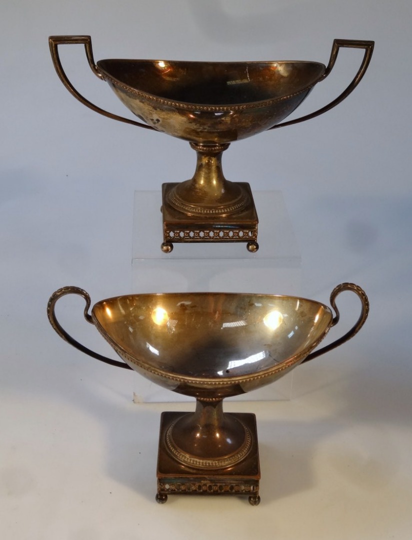 Appraisal: A set of three thC Old Sheffield plated baskets each