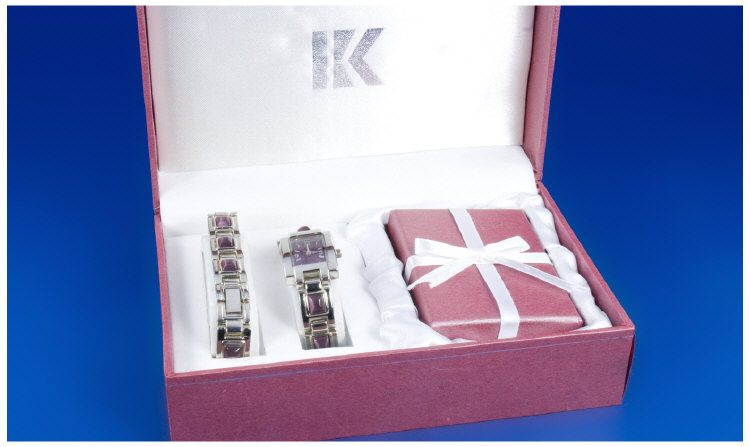 Appraisal: Gift Set comprising quartz watch bracelet earrings and necklace