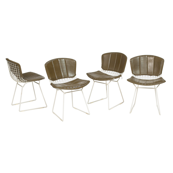 Appraisal: Harry Bertoia chairs set of four by Knoll white coated