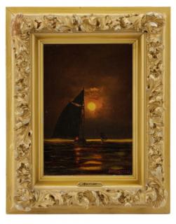 Appraisal: James G Tyler Moonlight Oil on Canvas Signed James Gale