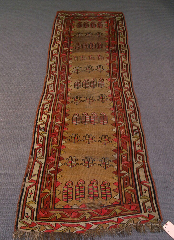 Appraisal: Kurdish Long Rug Northwest Persia th century brown oxidation repiling