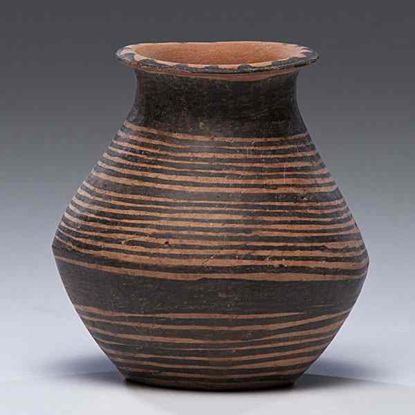 Appraisal: Terra Cotta Vase a neolithic terra cotta vase with a