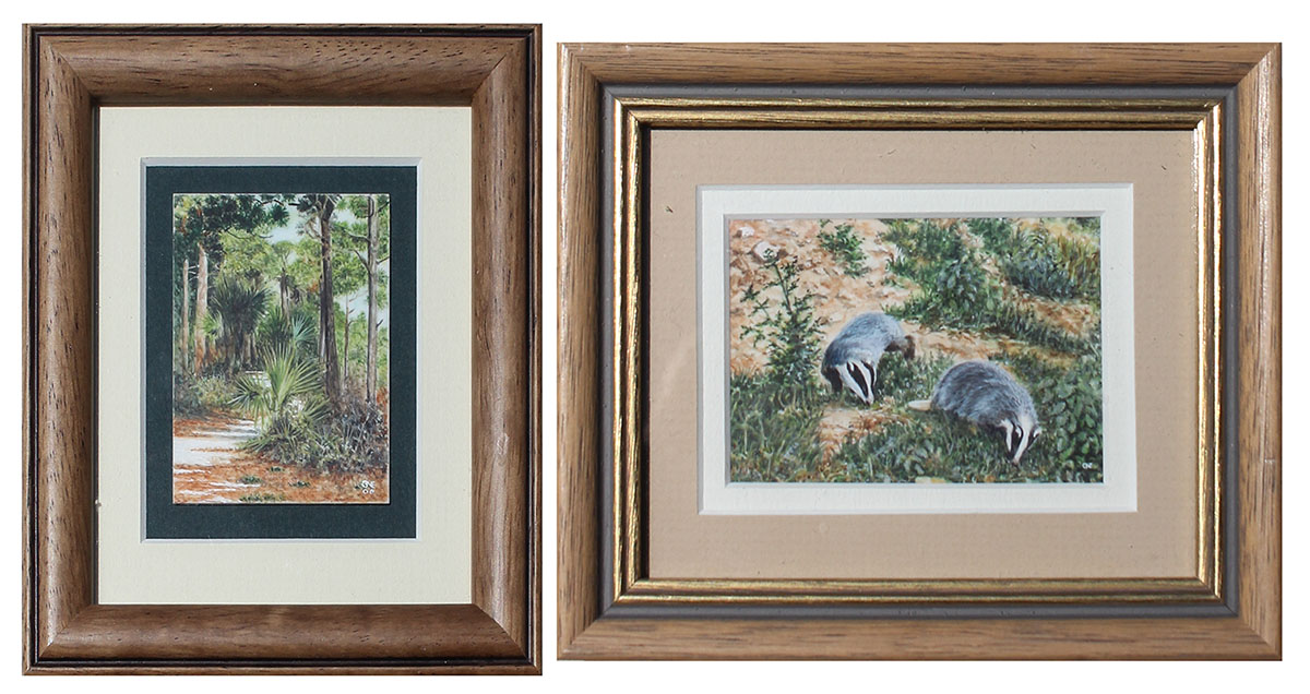 Appraisal: EVANS Geoffrey American th Century ''Young Badgers'' Watercolor sight size