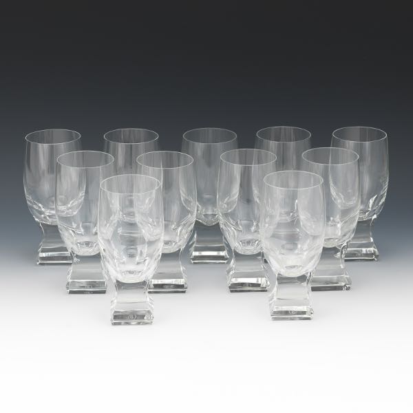 Appraisal: ELEVEN MOSER CLEAR GLASSES Set of eleven clear classes with