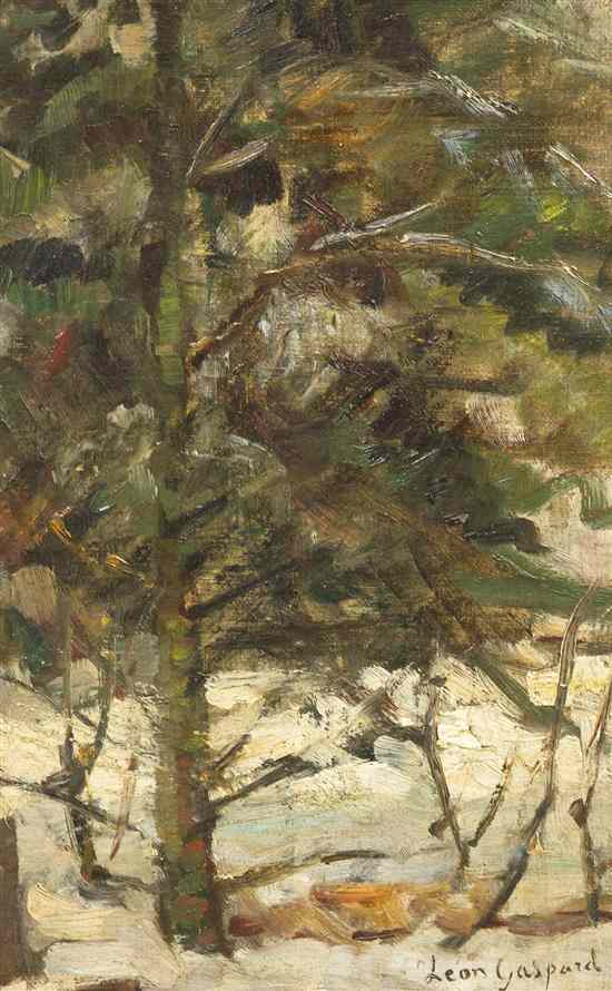 Appraisal: Leon Schulman Gaspard American Russian - Winter Pines oil on