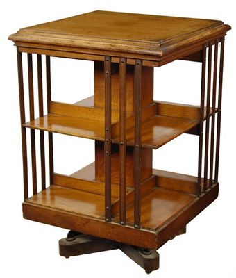 Appraisal: A late Victorian oak revolving bookcase on ceramic castors in