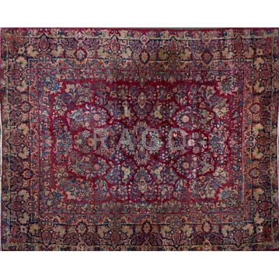 Appraisal: SAROUK ORIENTAL RUG All over floral design red ground th