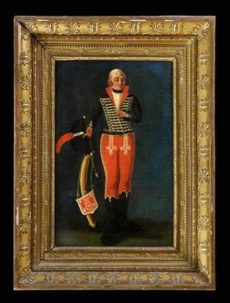 Appraisal: EUROPEAN SCHOOL PORTRAIT OF AN OFFICER Oil on canvas relined