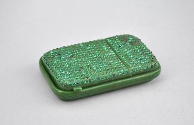 Appraisal: A Green Bakelite Cigarette Case Of an oblong shape a