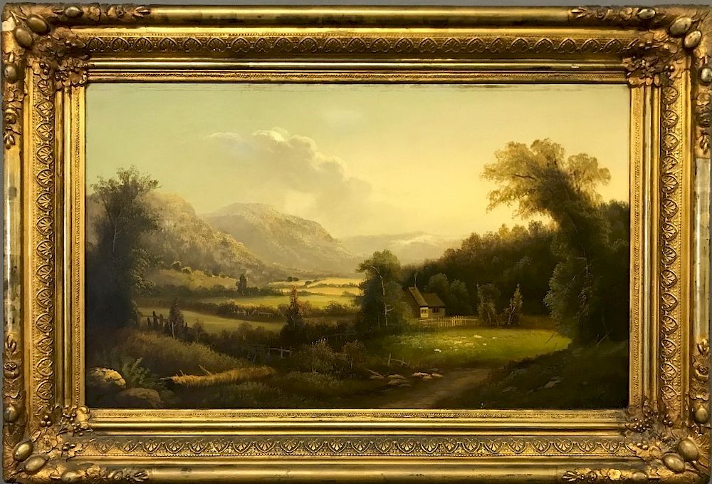 Appraisal: Continental Oil on Canvas Landscape Painting Continental oil on canvas