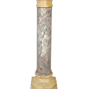 Appraisal: A Continental Bi-Color Marble Pedestal th Century Height x diameter