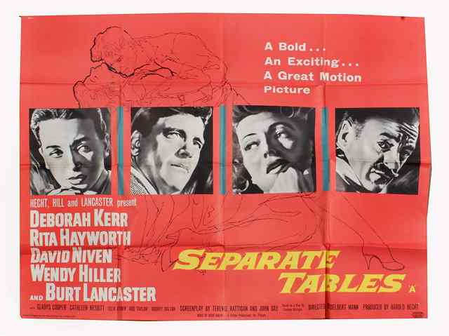 Appraisal: SEPARATE TABLES United Artists drama starring Burt Lancaster and Rita