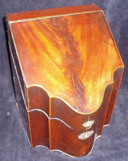 Appraisal: A George III mahogany stationery box boxwood and ebony strung