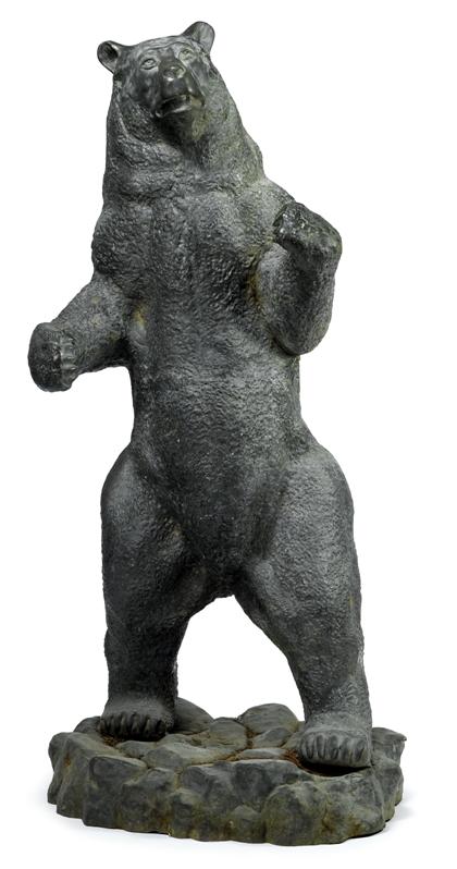 Appraisal: Bronze sculpture of a standing grizzly bear th century