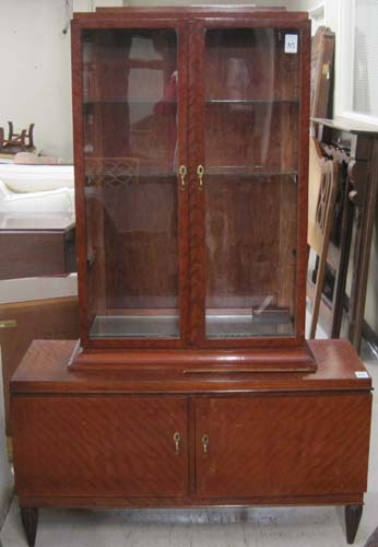 Appraisal: MAHOGANY CABINET ON CABINET Swedish early th century the top