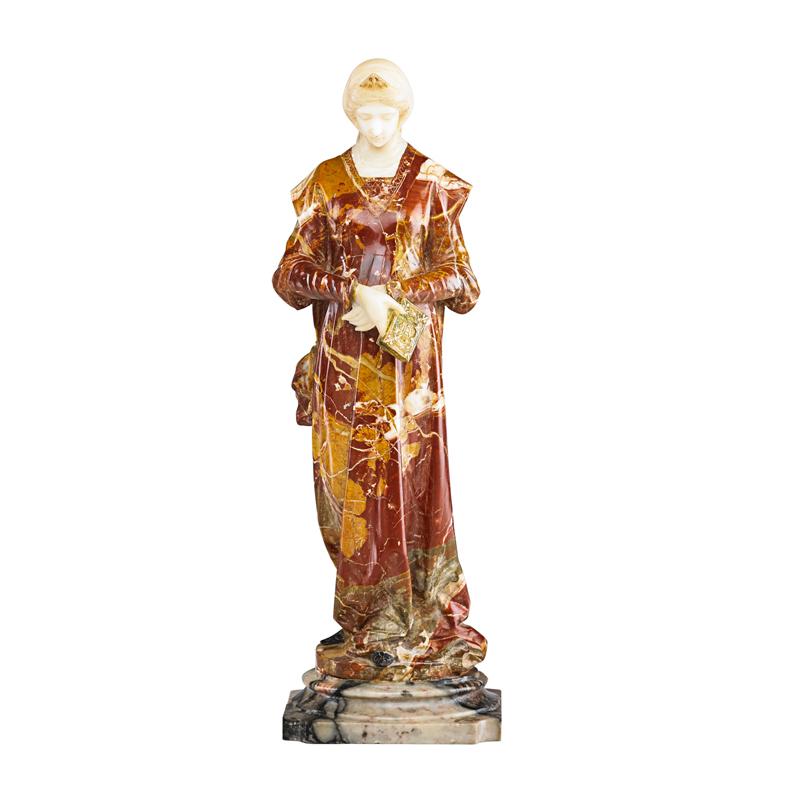 Appraisal: PROFESSOR ARISTIDE PETRILLI Italian b Variegated and white marble statue