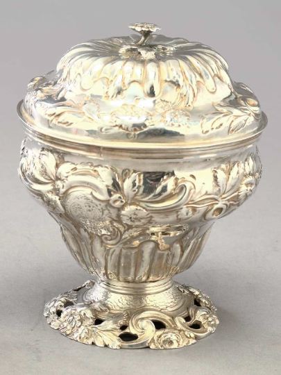 Appraisal: Good George III Sterling Silver Covered and Footed Sugar Basin