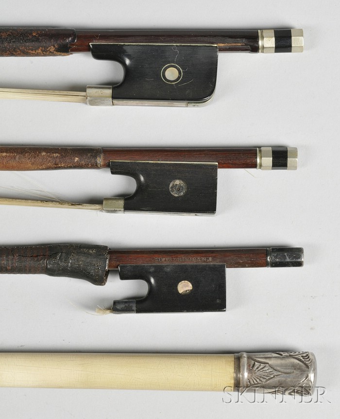 Appraisal: Three Bows Various Makers one stamped FN VOIRIN PARIS lot