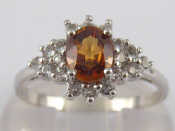 Appraisal: A carat white gold zircon ring size N gms