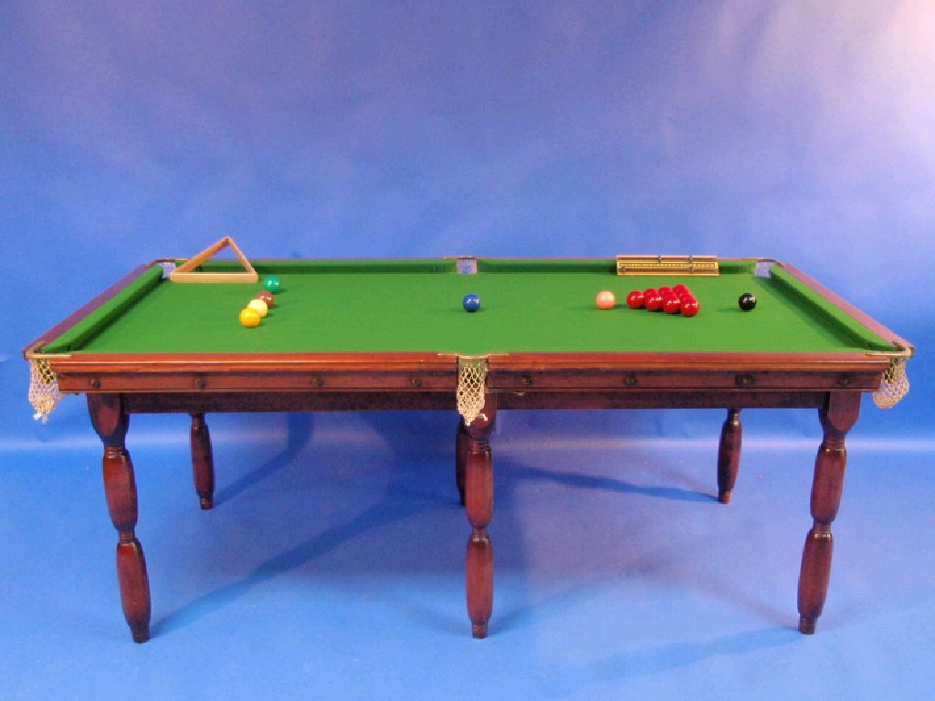 Appraisal: An early thC Riley mahogany snooker table with later legs