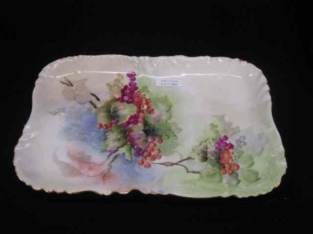 Appraisal: Haviland Limoges Handpainted Porcelain DresserTray multi-color grape vine signed Helen