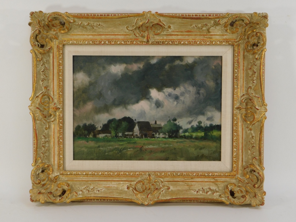 Appraisal: ATTRIB ARTHUR DOUGLAS PASTORAL LANDSCAPE PAINTING Rhode Island - Titled