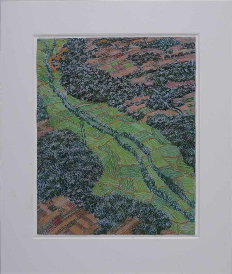 Appraisal: YVONNE JACQUETTE AMERICAN b RICE FIELDS Pastel on paper affixed