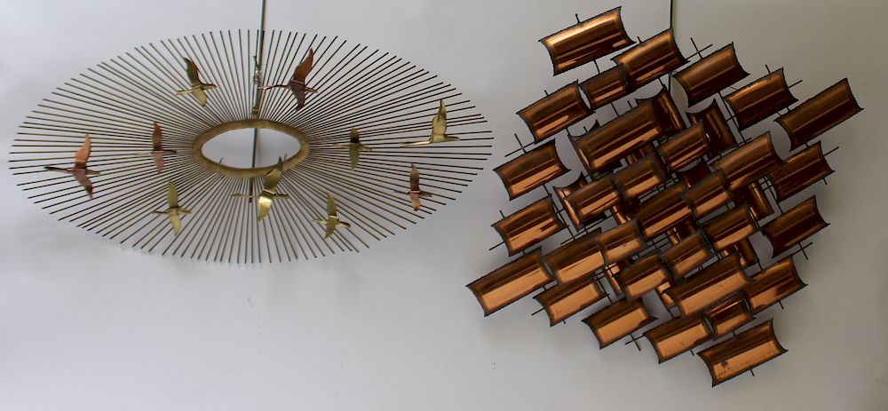 Appraisal: MIDCENTURY Metal wall Sculptures Possibly Curtis Jere From a New