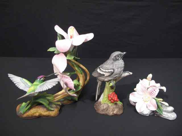 Appraisal: Group of three Boehm porcelain figures Includes Rivoli's hummingbird with