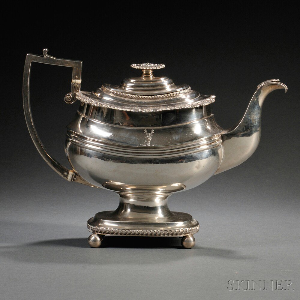 Appraisal: George IV Sterling Silver Teapot London - William Bateman maker