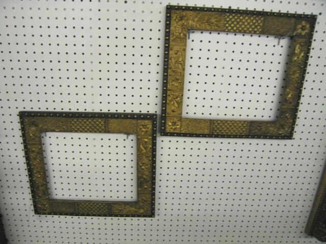 Appraisal: Pair of Victorian Frames fancy gold floral geometric panels