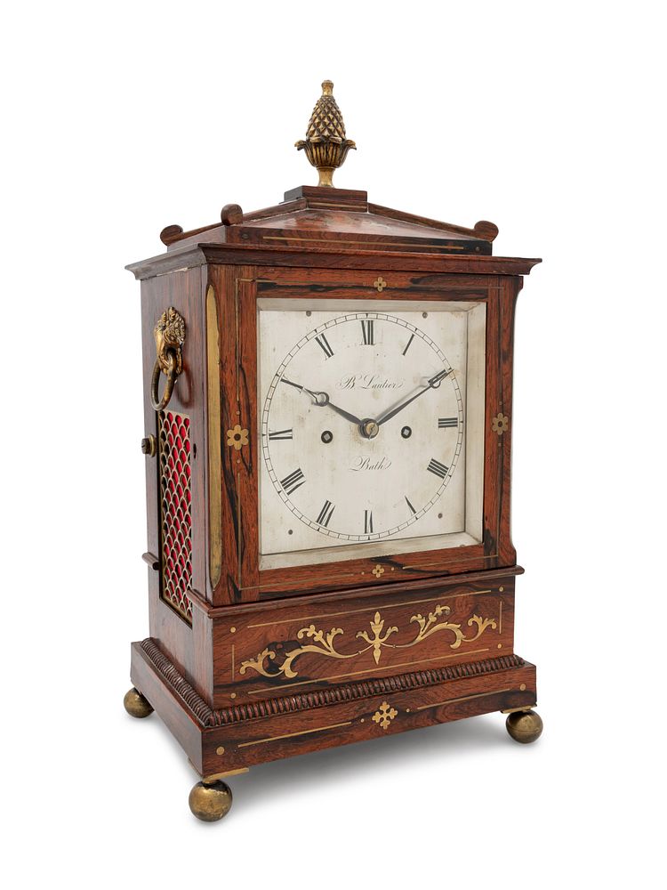 Appraisal: A Regency Brass Inlaid Rosewood Bracket Clock A Regency Brass