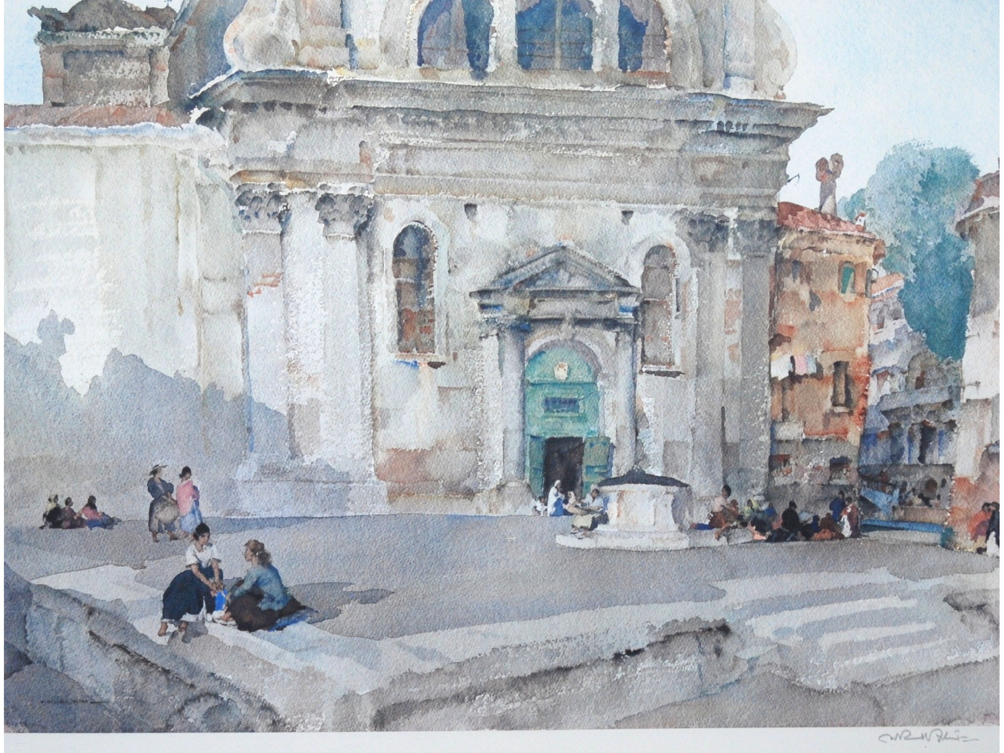 Appraisal: SIR WILLIAM RUSSELL FLINT La Piazza signed print