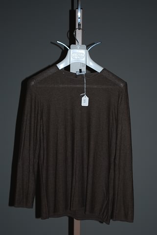 Appraisal: Akris Brown silk cashmere long sleeve sweater with jewel neck