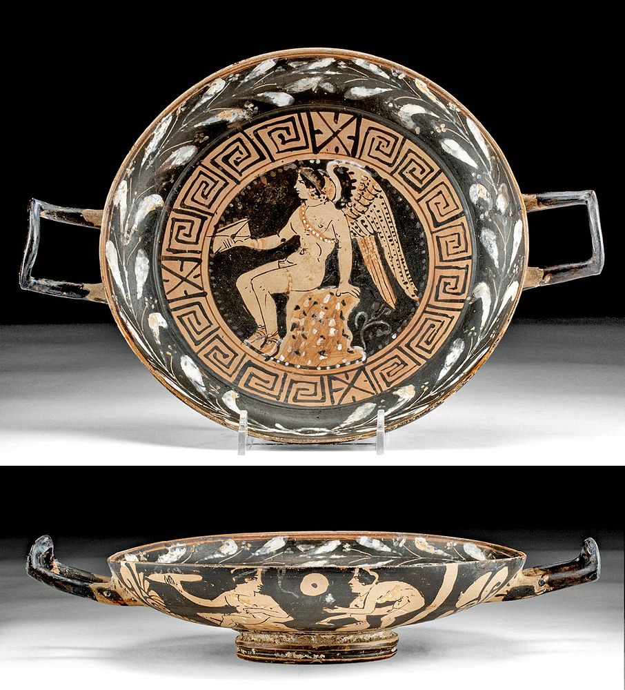 Appraisal: Rare Greek Apulian Kylix with Eros and Athletes Magna Graecia