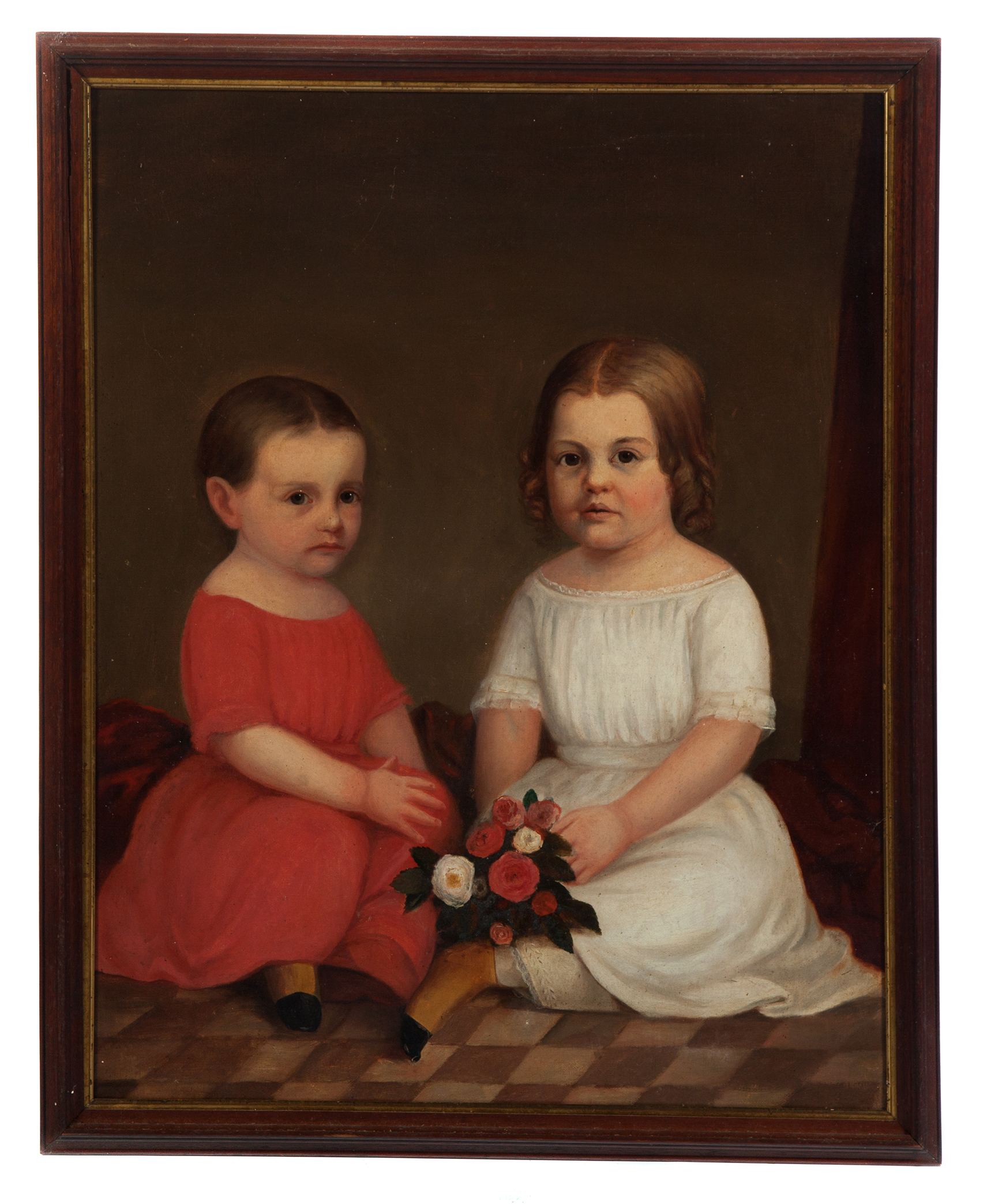 Appraisal: PORTRAIT OF TWO CHILDREN AMERICAN SCHOOL ND HALF- TH CENTURY