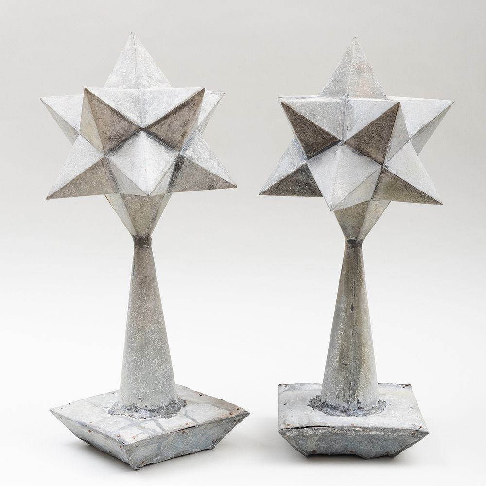 Appraisal: French T le Star Finials x x in Masterful Mix