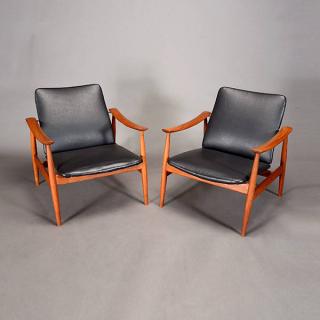 Appraisal: Pair Of Finn Juhl Chairs Length inches Width inches Height