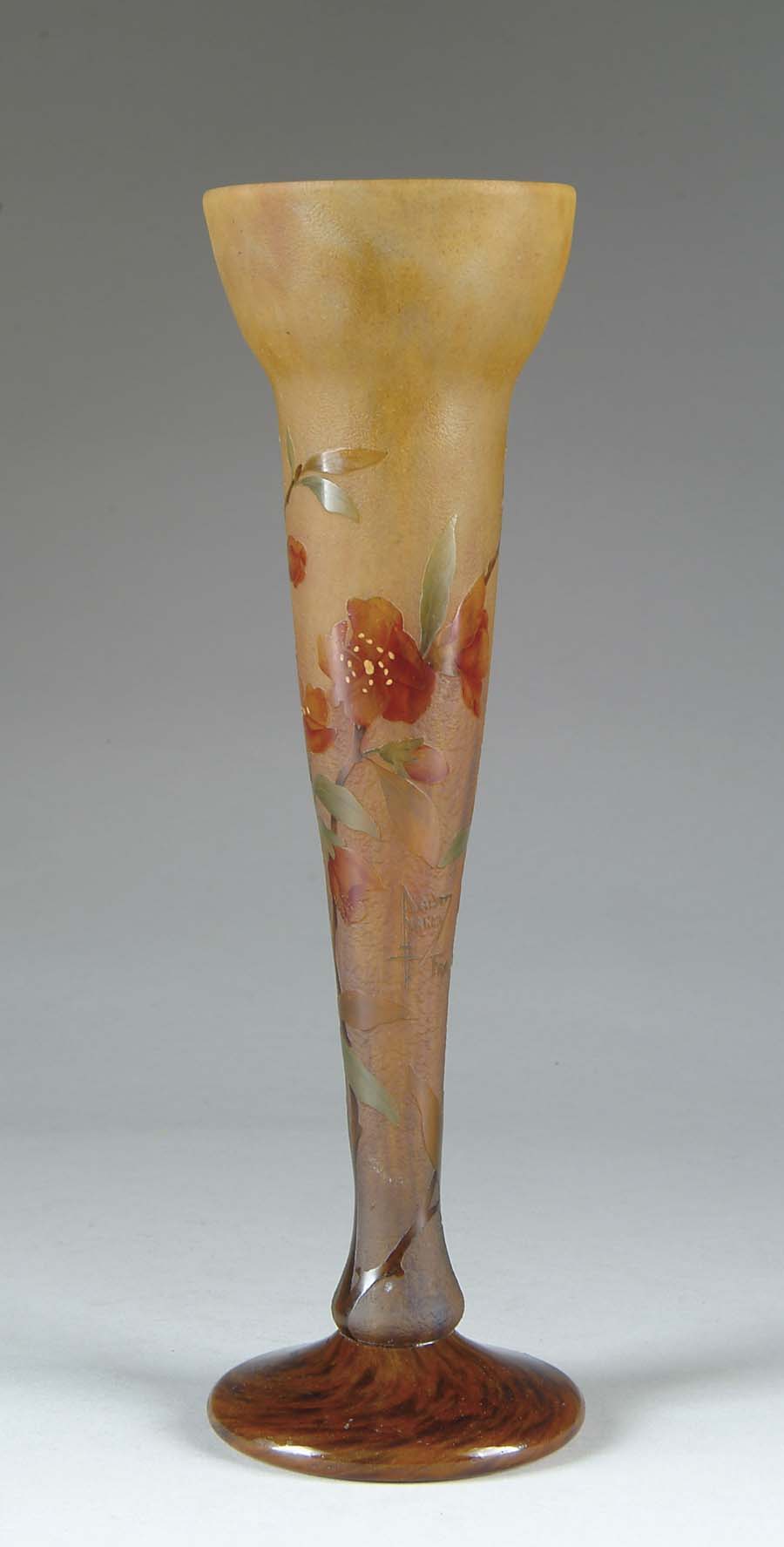 Appraisal: DAUM NANCY CAMEO VASE Exquisite cameo and enameled allover floral