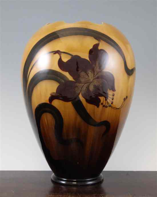 Appraisal: A Julius Dressler Art Nouveau ovoid vase c decorated in