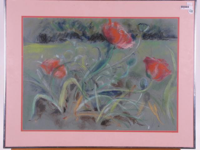 Appraisal: Leah Traugott th st century IN x Pastel unsigned Flowers