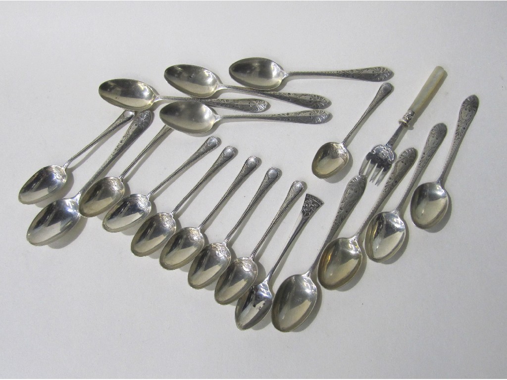 Appraisal: Lot comprising nine silver spoons Glasgow eight silver spoons Birmingham