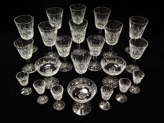 Appraisal: GLASS Twenty-two pieces of Waterford Crystal stemware Lismore pattern eight