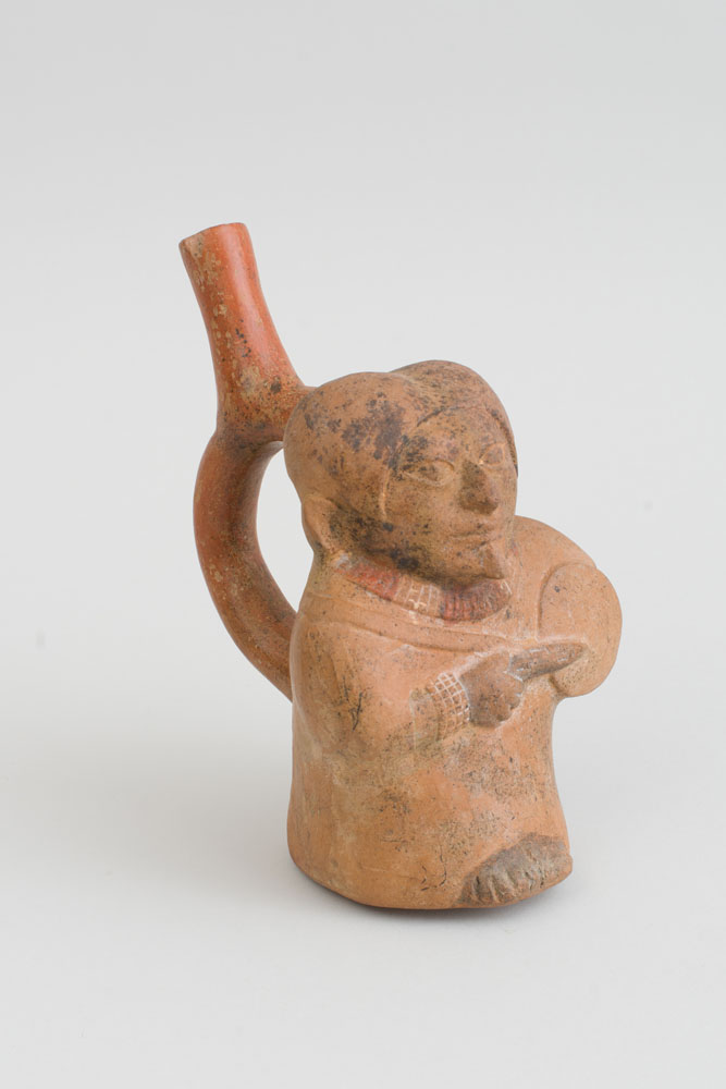 Appraisal: MOCHE POTTERY MUSICIAN VESSEL x x in Provenance The Collection