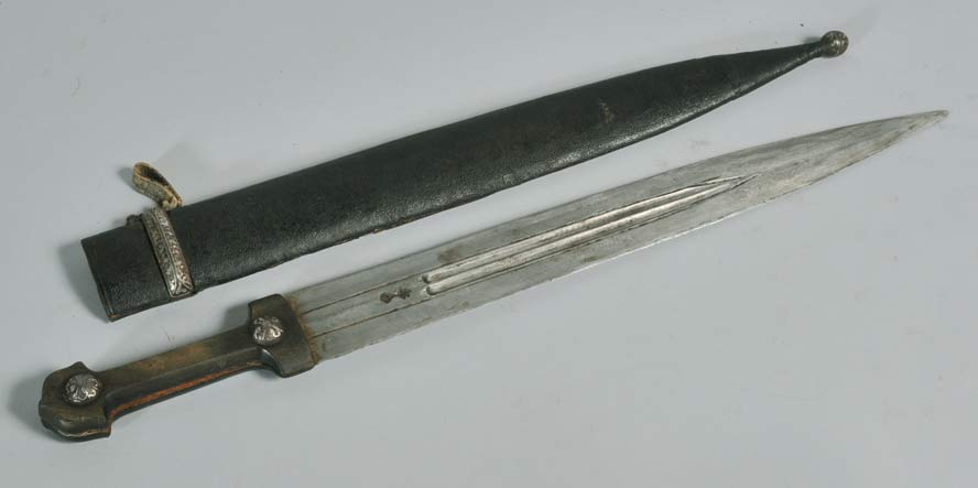 Appraisal: Russian Kinjal Dagger with silver mounts and touchmark together with