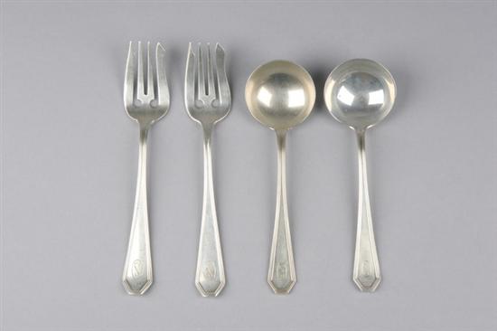 Appraisal: PIECES DOMINICK HAFF STERLING SILVER FLATWARE Queen Anne plain pattern