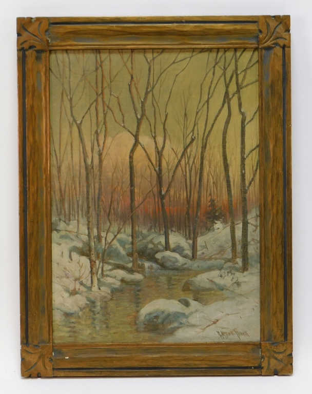 Appraisal: C MYRON CLARK IMPRESSIONIST LANDSCAPE PAINTING Massachusetts - Winter forest