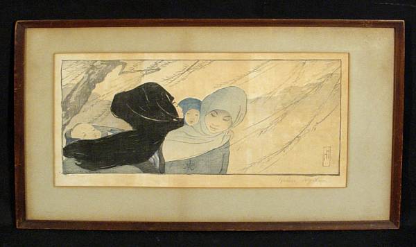 Appraisal: Helen Hyde Winter Color woodcut signed and annotated ' '