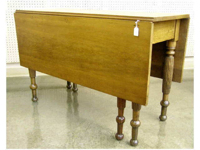 Appraisal: Sheraton-style cherry drop-leaf table c 's