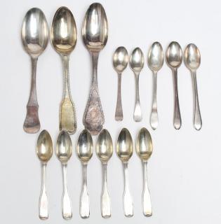 Appraisal: Assorted Antique German Silver Spoons pre Teaspoons and table spoons